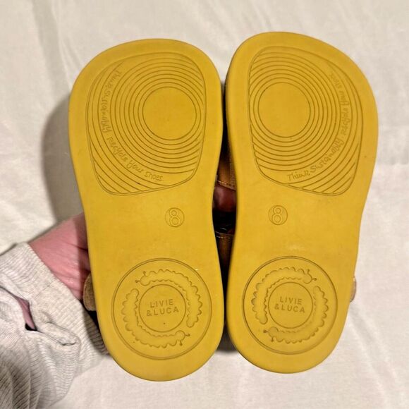 Livie and Luca petal 2.0 sandals rose gold girls 8 Mary Jane pink sparkle vegan - Picture 5 of 8